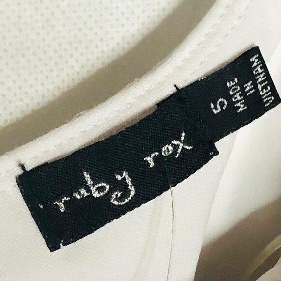 Ruby Rox sleeveless dress white pleated lace 2 layers size 5 new tags READ - Picture 6 of 10